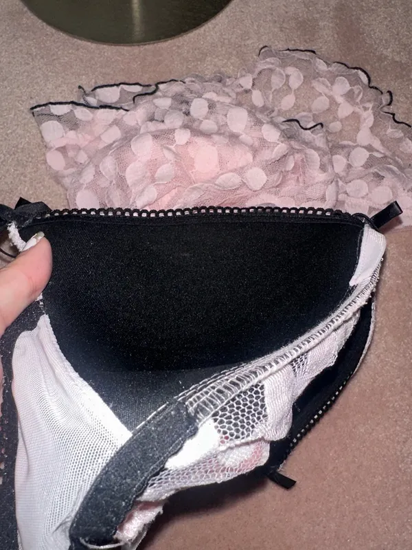 Linea Donatella Y2K Babydoll Lingerie Top Pink Sheer Flowy Black Bows Baby Pink - Image 4