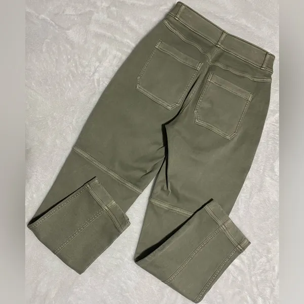 SPANX Stretch Twill Straight Leg Pants Olive Oil Green Size XS - Image 7