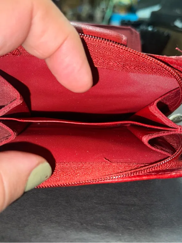 Options Red Genuine Leather Snap Wallet - Image 4