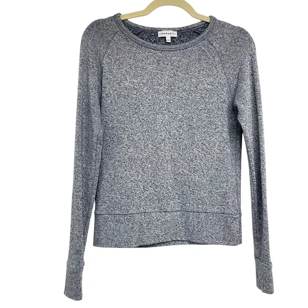 Aritzia Community Blue Crew Neck Long Sleeve Pullover Sweater Womens S Speckled - Image 2