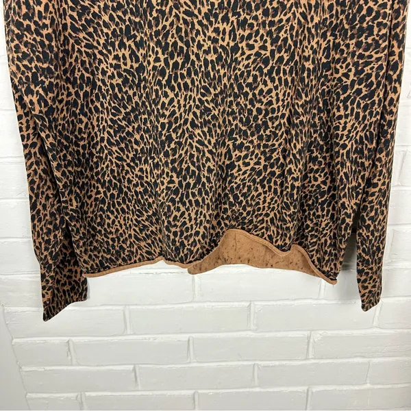 Garnet Hill Silk Cotton Animal Print Lightweight Knit Sweater Size S - Image 5
