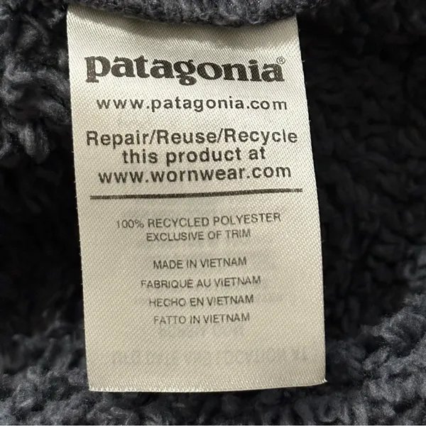Patagonia Women's S Smolder Blue Gray Los Gatos 1/4-Zip Sherpa Fleece Pullover - Image 6