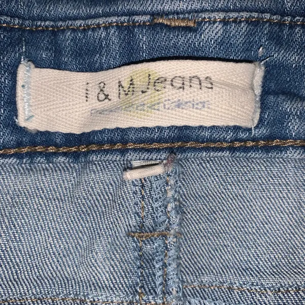 I & M Jeans short overalls bib distressed womens size L juniors stretchy - Image 3