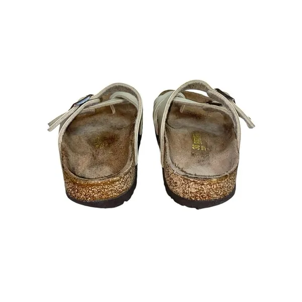 Birkenstock Mayari Birko-Flor Strappy Toe Loop White Faux Leather Sandals EU 36 - Image 6