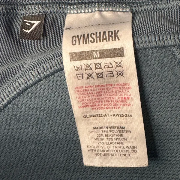 Gymshark Medium Racerback Sports Bra Adjustable Padded Cups Pullover Mesh Teal - Image 7
