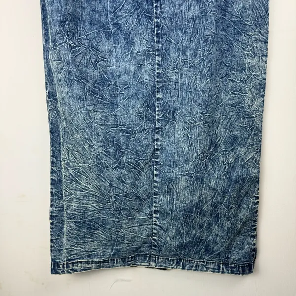 Judy Blue Denim Midi Maxi Skirt Sz 1XL Acid Wash Stretch High Slit A Line - Image 14