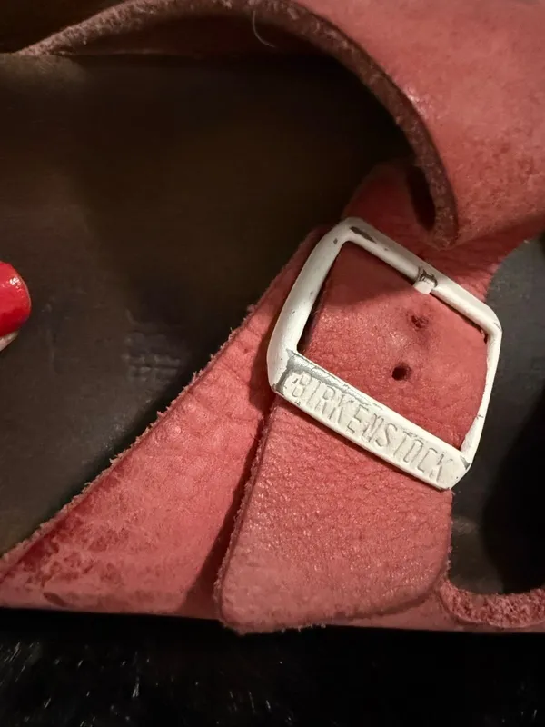 Birkenstock Arizona Washed Suede Sandals Red/Washed shoes 38 7.5 - Image 3
