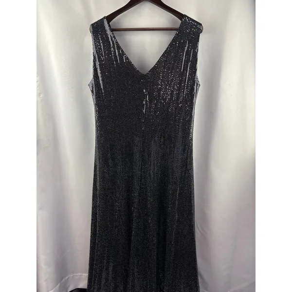 Women’s Ulla Popken Size 18 Black Sequin Evening Dress - Image 3