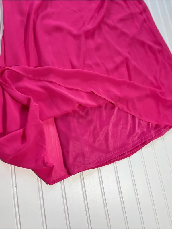 Lush Fuchsia Pink Pleated Halter Swing Dress‎ | Large | Y2K Barbiecore - Image 5