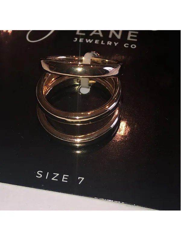 Size 7 Jasmine Lane Gold Tone Ring Triple Stack Set - Image 2