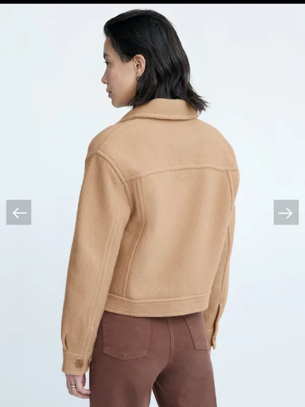 Wilfred Free Shirt Jacket Womens Size M Tan Autumn Shacket Merino Wool Aritzia - Image 2