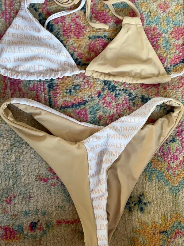 White and tan bikini - Image 3