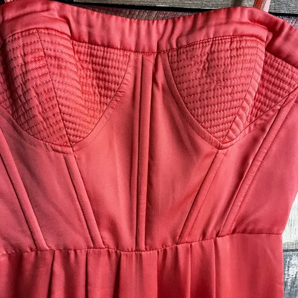 BCBGMaxazria Coral/Pink Strapless Maxi‎ Dress Size 4 - Image 3