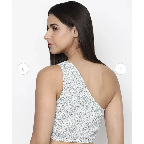 American Eagle Outfitters Floral One Shoulder Crop Top 100% Cotton Size‎ XS - Image 2