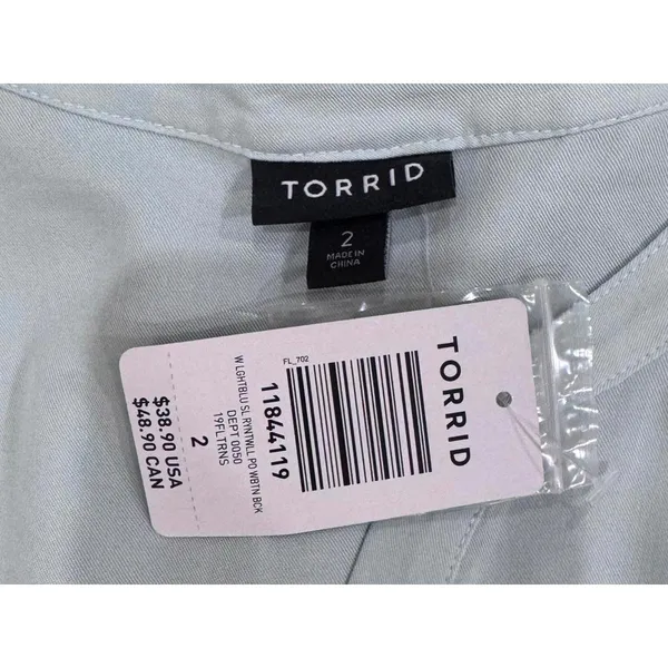Torrid Light Blue Twill Button Back Sleeveless Tank Plus Size 2X - Image 7