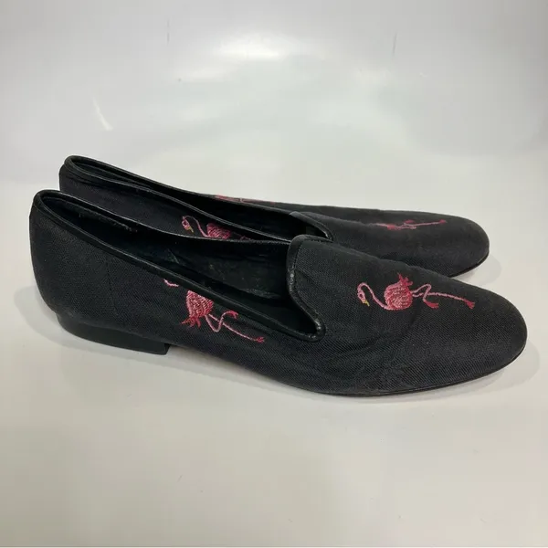 Zalo Anthropologie black pink flamingo flats women’s size 9 artistic indie‎ - Image 3