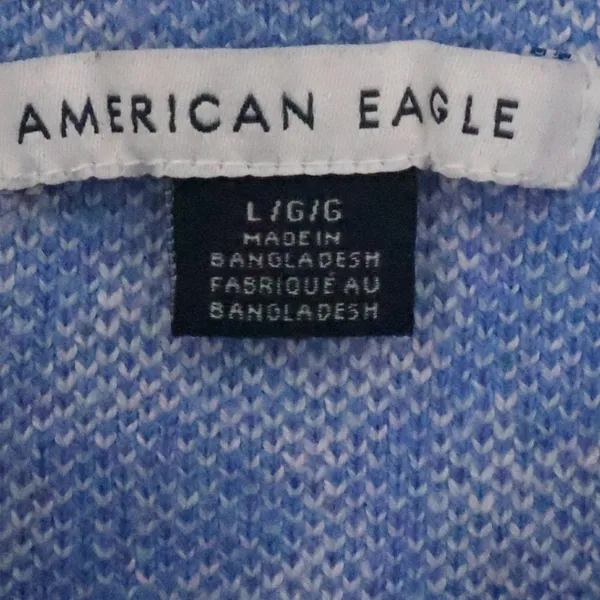 American Eagle Floral Knit Corset Tank Top Womens Size L Blue White Knit Cropped - Image 3