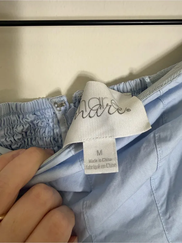 Anthropologie Mare Mare Strapless Cut-Out Hearts A-Line Midi Dress Light Blue - Image 8