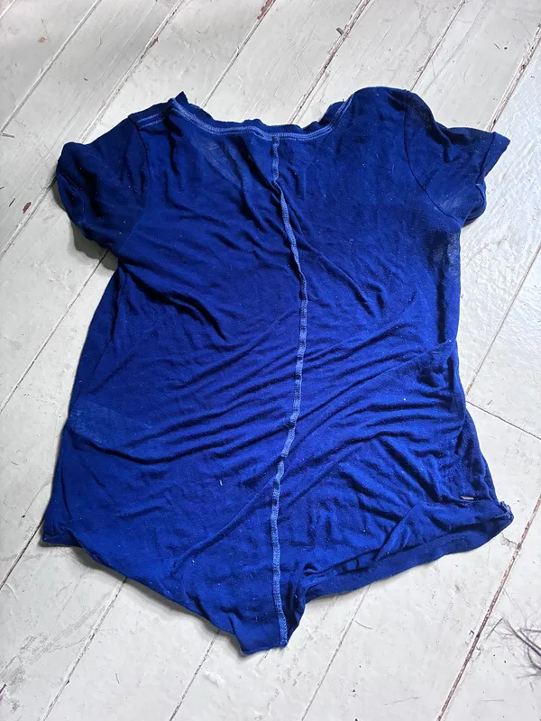 Abercrombie & Fitch Navy Blue Pocket Front V-Neck Short Sleeve Top Size X Small - Image 5