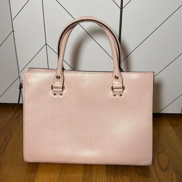 Kate Spade New York Light Pink Leather Compartment Shoulder Bag Purse - Image 2