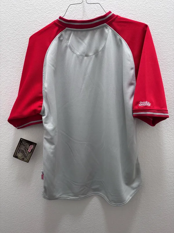 Stitches Anaheim Angels MLB Baseball Jersey Large Gray Red Official - Image 9
