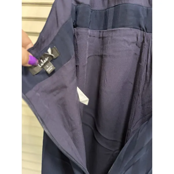 Lulus Navy Blue Halter Wide Leg Pant Jumpsuit Size Large Lined Zip Back‎ Chiffon - Image 7