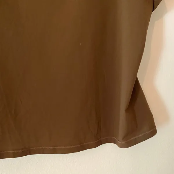 Skims Chocolate Brown Stretchy Short Sleeve Crewneck Shirt Loungewear Women's 4X - Image 4