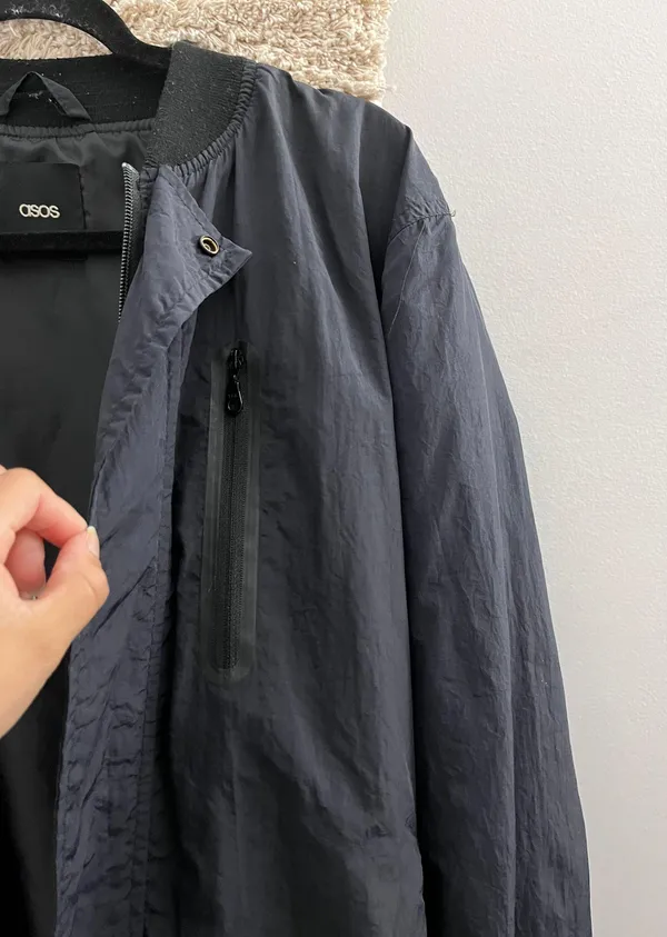 Navy Blue Bomber Jacket - Image 9