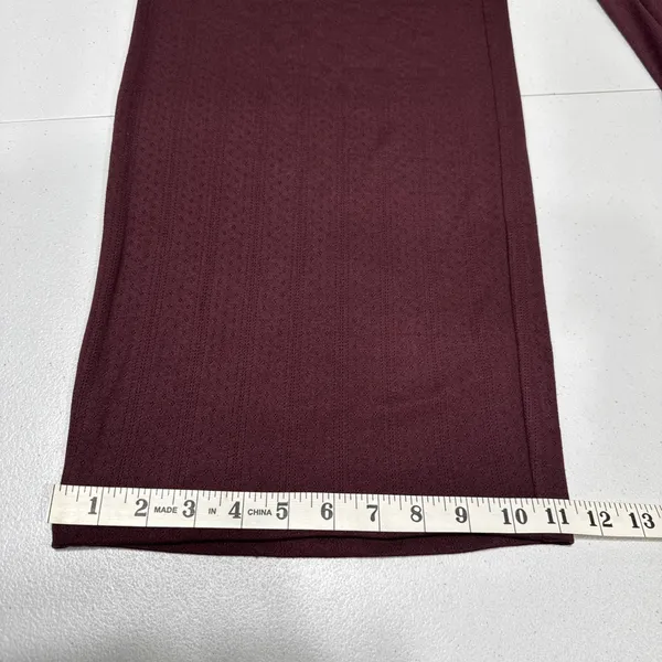 Lands' End Women's Pointelle Sleep Pajama Pants Wide Leg Size M (10-12) Burgundy - Image 12