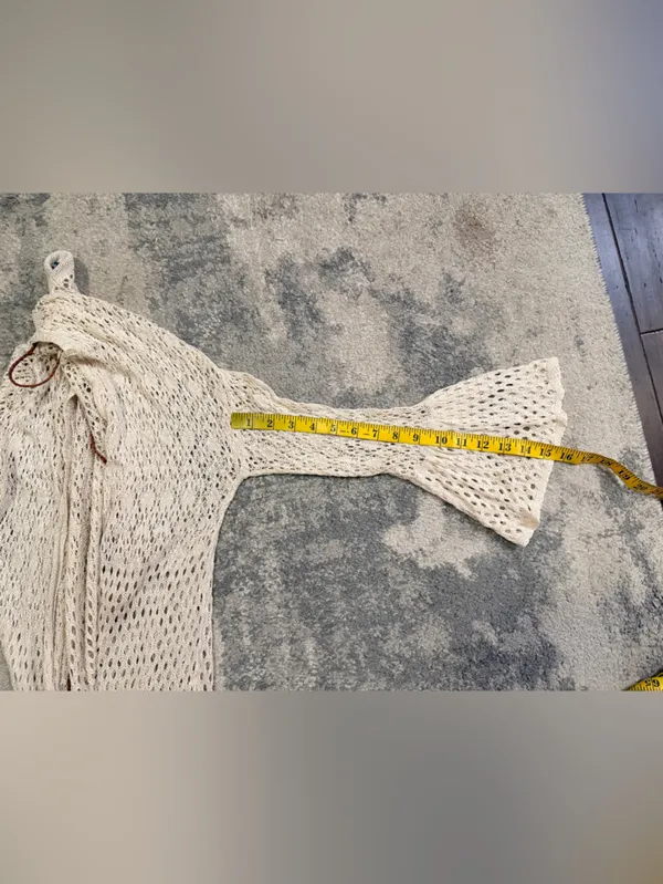Earthbound Cream Crochet Open-Front Women's Sweater Cardigan - Image 7