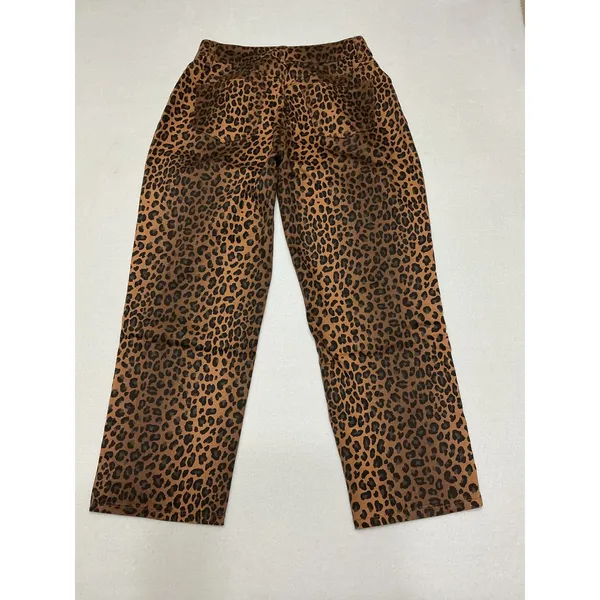 Flamingals Leopard Print Jeans Womens Wide Leg High Rise Stretch Pants NWT S - Image 2