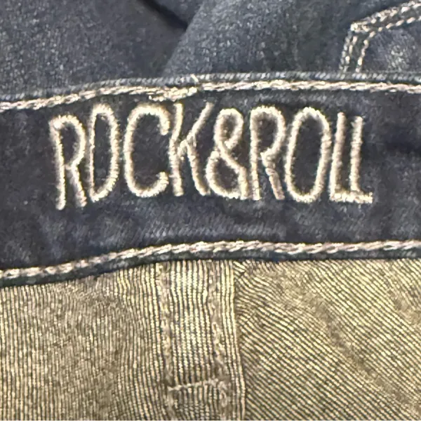 Rock and‎ Roll Denim High Rise Flare Leg Bell Bottom Frayed Jeans Size 30 x 32 - Image 8