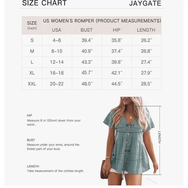 JayGate Women’s Babydoll Peplum Blouse XXL NWT Light Green V-Neck Button Down - Image 3