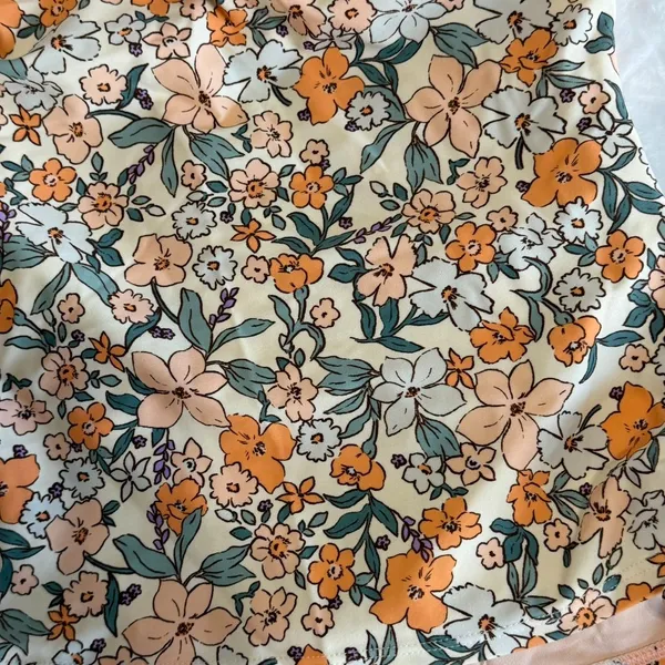 CupShe NEW Women's Apricot Floral 2 Piece Tankini Swimsuit Swimwear Size S #2602 - Image 6