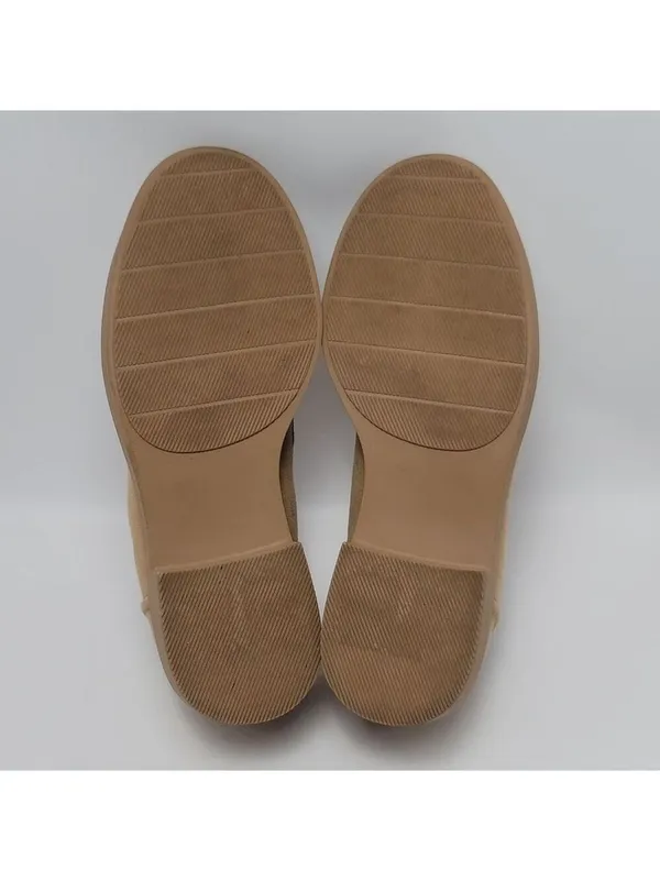 Torrid Clean Faux Suede Chunky Buckle Platform Tan Loafers Size 10 WW - Image 8