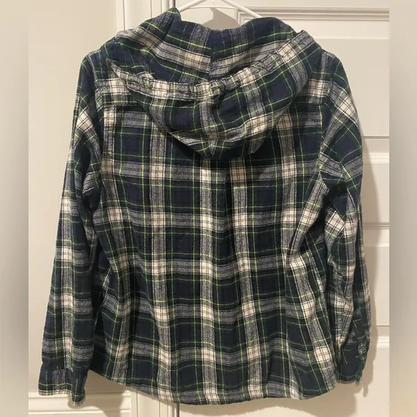 L.L.Bean Flannel Zip-Up Hoodie Jacket - Image 2