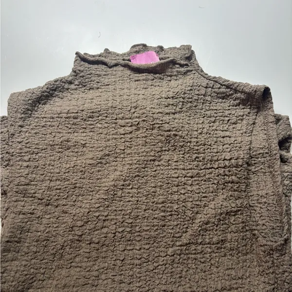 Sleeveless Textured Knit Dress in Taupe Muse Republic Clothing - Image 4