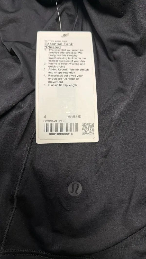 NWT Lululemon sheer black tank size 4 - Image 10