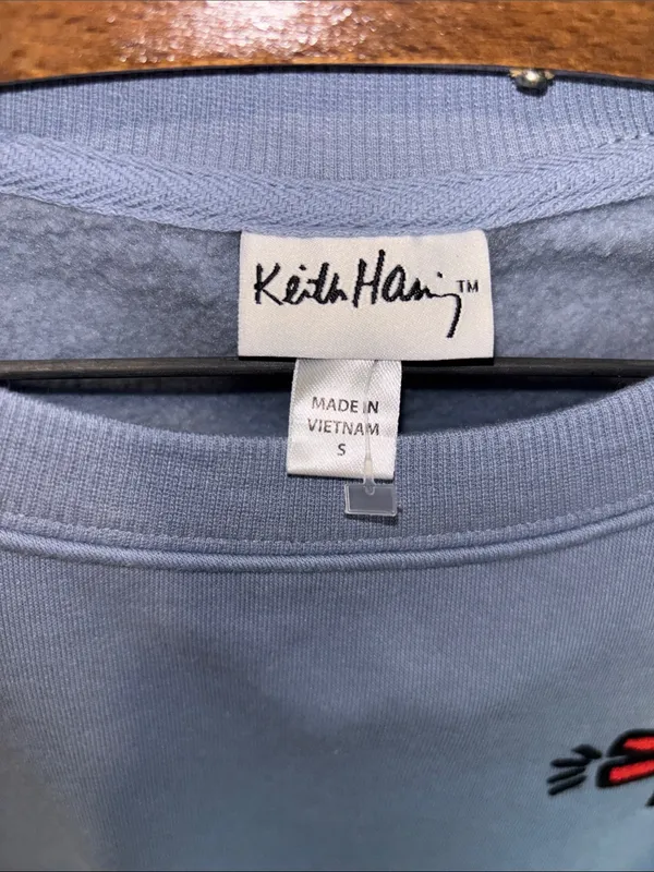 Keith Haring Slate Blue Crew Neck Sweatshirt With Matching Jogger Pants Size Sm - Image 5