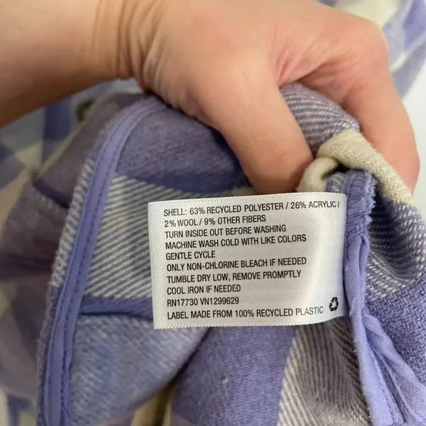 WILD FABLE Lilac Lavender Purple Cream Ivory Plaid Oversized Fit Shacket Jacket - Image 12