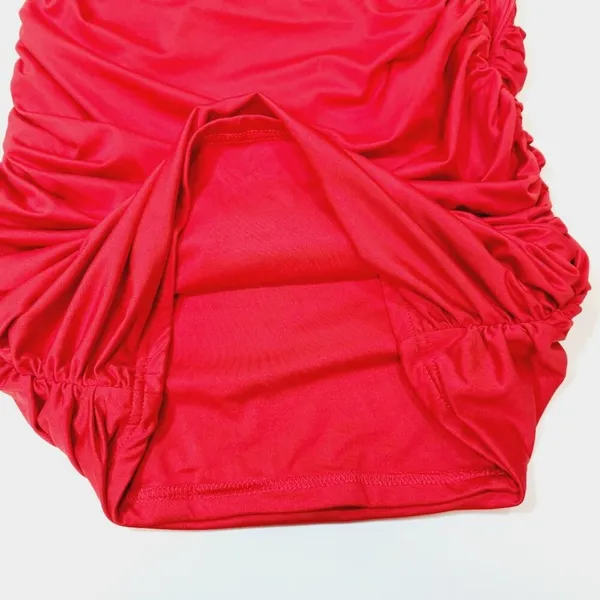 Superdown Farrah Ruched Dress in Red XS - Image 7