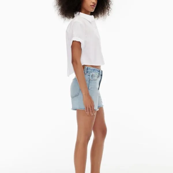 Aritzia cropped button up top - Image 2