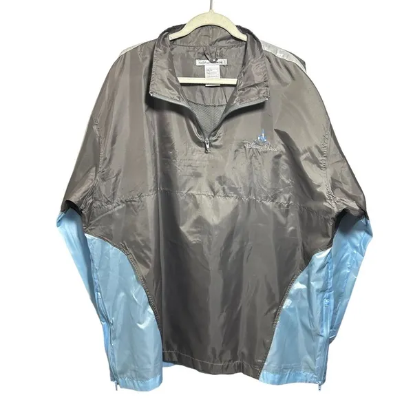 Walt Disney World Disneyland Resort Park XL/XXL Windbreaker Jacket Gray 1/4 Zip - Image 4