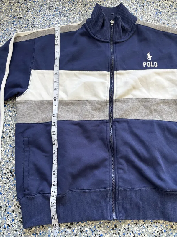 Polo Ralph Lauren navy blue color-blocked track jacket - Image 5