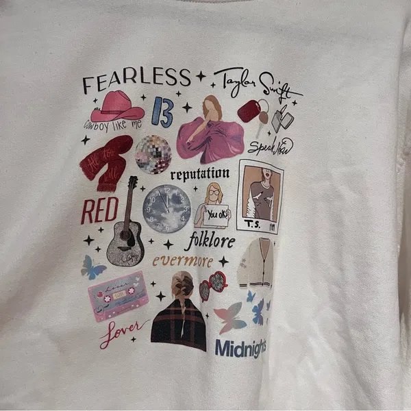 Taylor Swift Eras White Crewneck Sweatshirt - Image 3