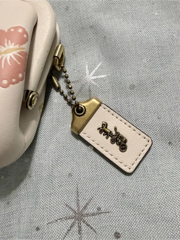 COACH 70512 Kisslock Coin Purse With Butterfly Print In Chalk/brass - Image 6