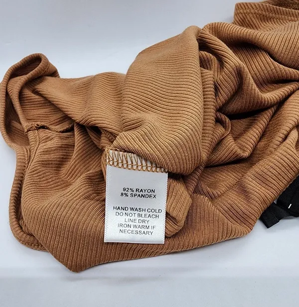Ribbed Camel Scoop Neck Bodysuit - Image 6
