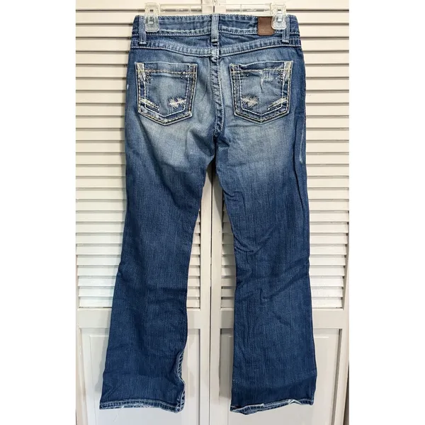 BKE Denim Sabrina Med Bootcut Jeans Pockets Embroidered Size‎ 26x31.5 Low Rise - Image 4