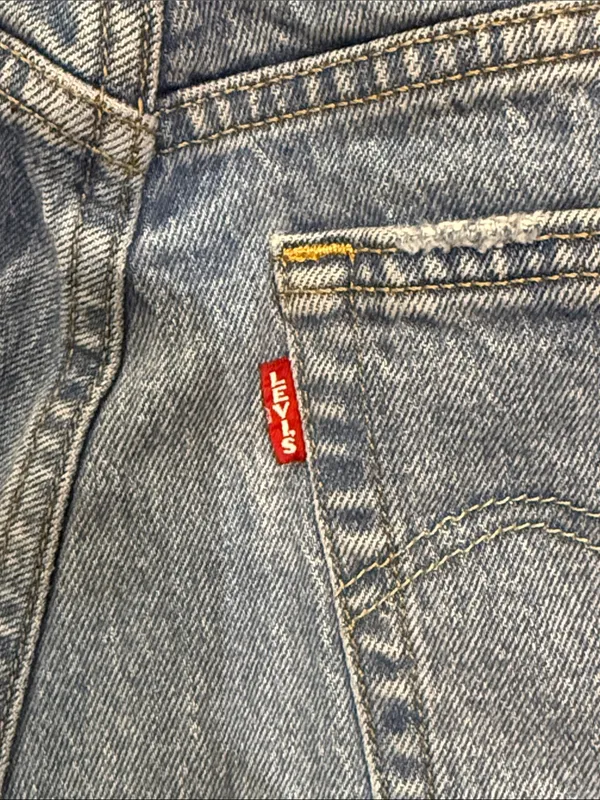 Levi’s Premium 501 Cropped Jeans 24 Rare Style Big E Raw Hem $108 - Image 6