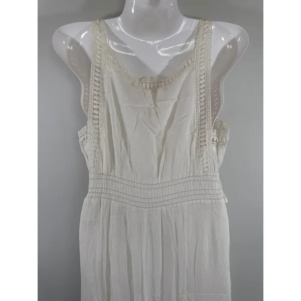 Chelsea & Violet‎ White Lace Crochet V-Neck Maxi Dress Women Small Boho Summer - Image 8